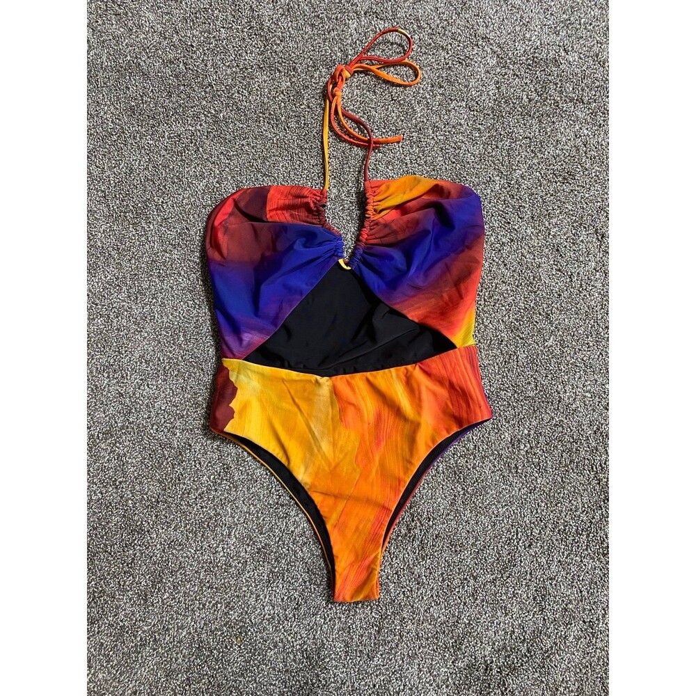 B Fyne Quinn One Piece Swimsuit – Sunset Print, Size Medium